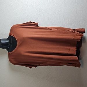 Bordeaux by Anthropologie | NWT Women's Cedar Scoop Raw Edges Ribbed Tee Sz L